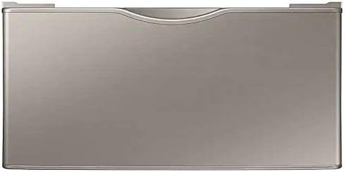 SAMSUNG 27-Inch Washer Dryer Pedestal Stand w/ Pull Out Laundry Storage Drawer, Stainless Steel, WE402NC/A3, Champagne