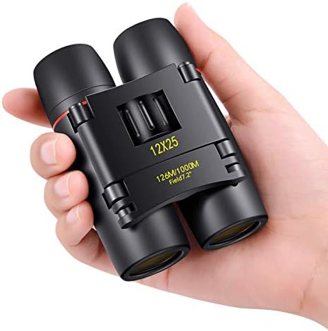 POLDR 12X25 Small Pocket Binoculars Compact Adults,Mini Kids Binoculars Boys for Bird Watching,Concert Theater Opera