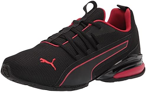 PUMA Men's AXELION NXT Cross Training Sneaker, Puma Black-Urban Red, 7.5