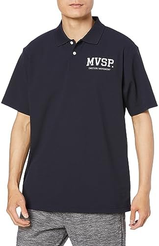 Descente MOVESPORT MVSP DMMWJA70 Polo Shirt, Short Sleeve Polo Shirt, High Gauge Pique Sunscreen, UV Protection, Sun, NV, Large
