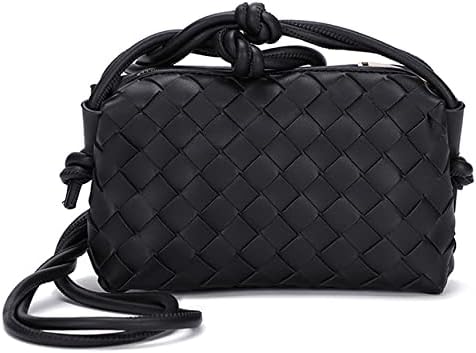 Woven Crossbody Bags For Women, Small Handmade Purse Clutch Shoulderbag Handbag, Zipper Closure