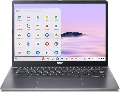 acer Chromebook Plus 514 Laptop | 14" WUXGA 1920 x 1200 IPS Touchscreen Display | AMD Ryzen 3 7320C | 8GB LPDDR5X | 256GB SSD | Wi-Fi 6E | FHD Facial Auto Exposure Camera | Chrome OS | Steel Gray