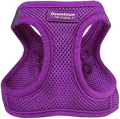 Downtown Pet Supply Step in Dog Harness for Small Dogs No Pull, Medium, Purple - Adjustable Harness with Padded Mesh Fabric and Reflective Trim - Buckle Strap Harness for Dogs