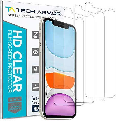 Tech Armor HD Clear Film Screen Protector Designed for Apple iPhone 11 and iPhone Xr 6.1 Inch 4 Pack 2019