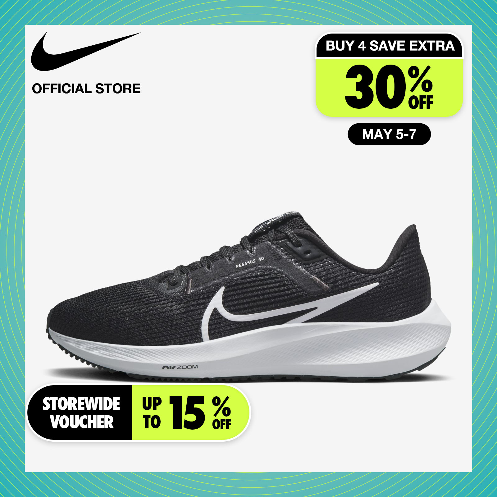 Nike Women's Pegasus 40 Road Running Shoes - Black