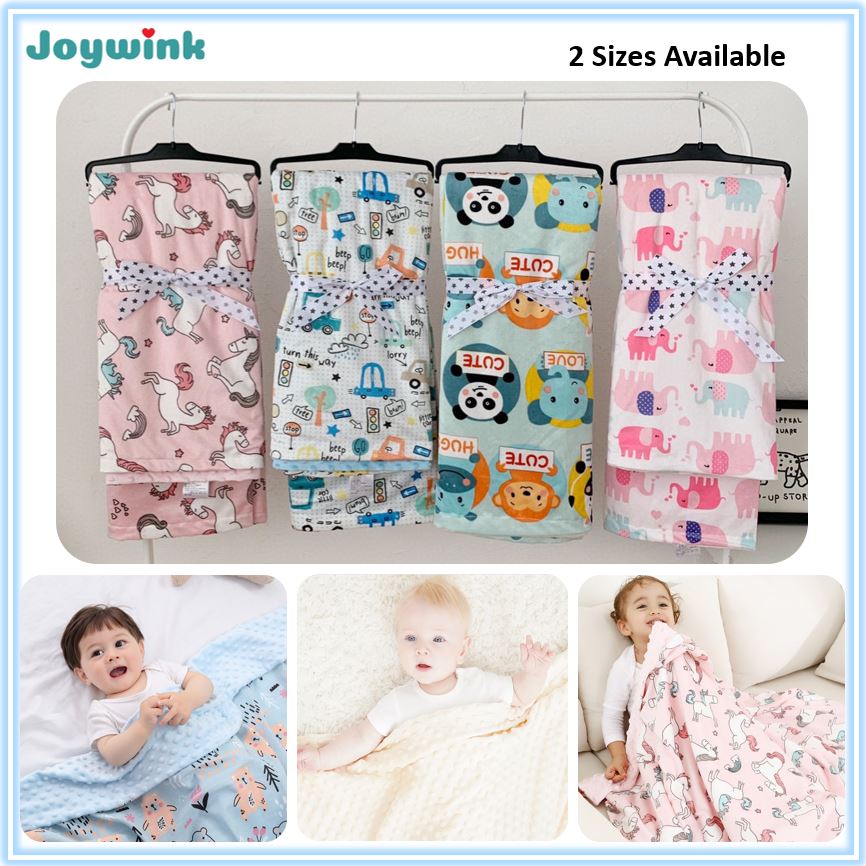 [SG Stock] Super Soft Baby Kids Blanket Plush Minky Dot backing / Toddler Childcare Center Aircon Blanket (2 Size)