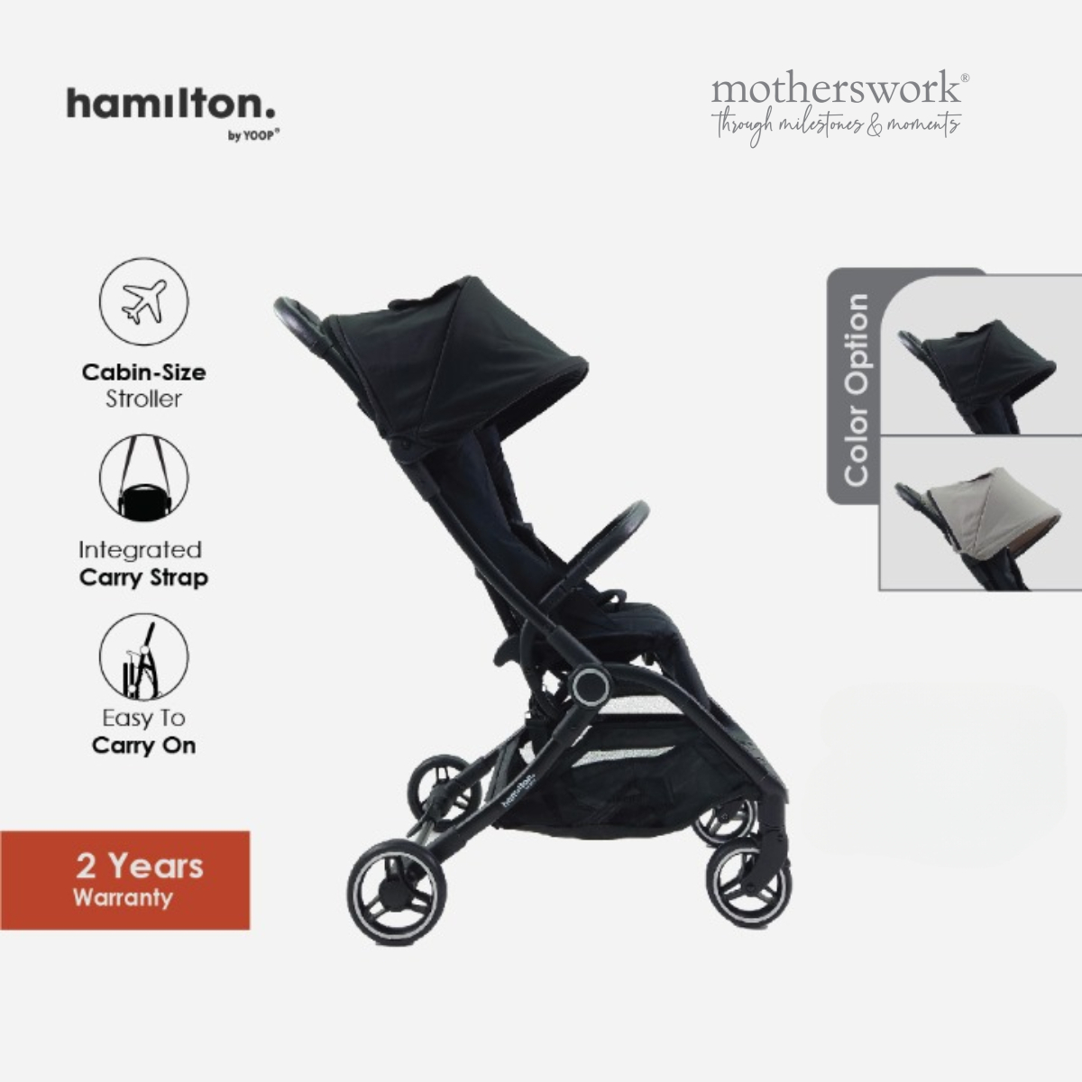 Hamilton  S2 Baby Auto Fold Travel Stroller - 0M+ - 4Y , Up To 22kg