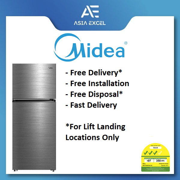 MIDEA MDRT580MTB46-SG 413L SILVER TOP FREEZER REFRIGERATOR