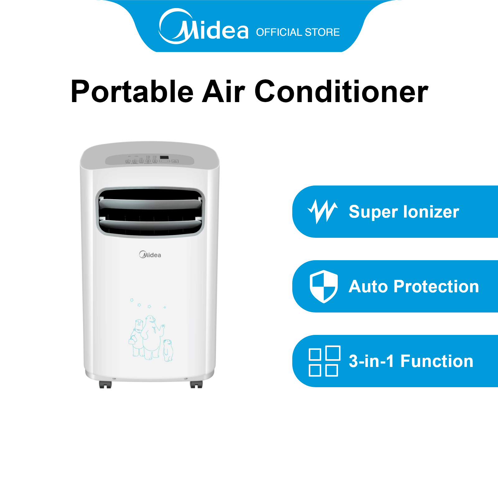 Midea MPPFB-12CRN1 Portable Air Conditioner, 12000BTU