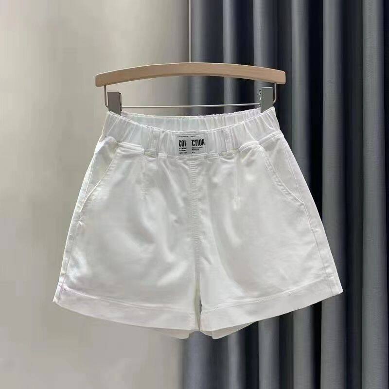 Pure Cotton Shorts for Women's Summer New Hot Pants Casual Elastic Waist Popular Wide Leg Shorts