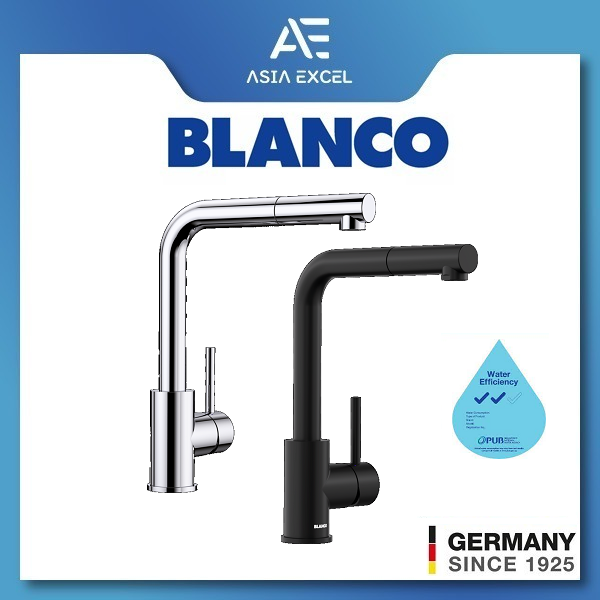 BLANCO MILA-S CHROME/MATT BLACK PULL-OUT KITCHEN SINK MIXER