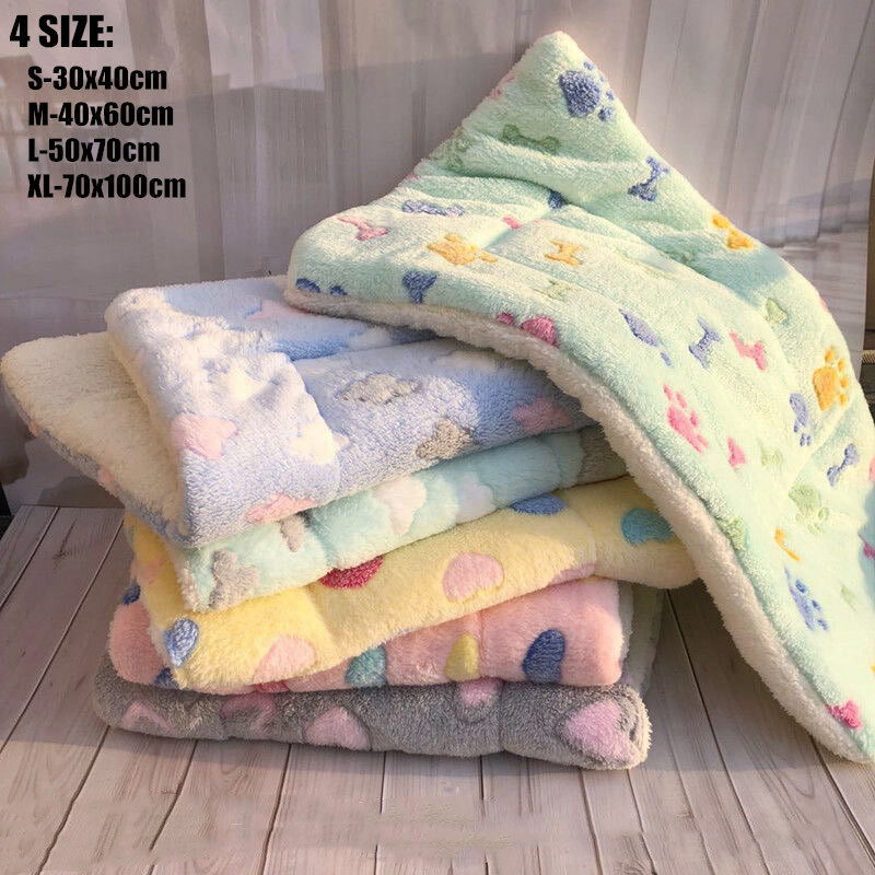 Flannel Thickened Pet Soft Fleece Pad Pet Dog Cat Blanket Bed Mat For Puppy Chihuahua Cushion Home Rug Keep Warm Sleeping Cover S,M,L,XL