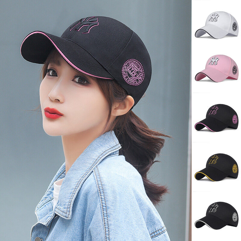 FAITOLAGI Embroidery Letter NY MY Baseball Cap Black Outdoor Sun Hat Sports Peaked Cap