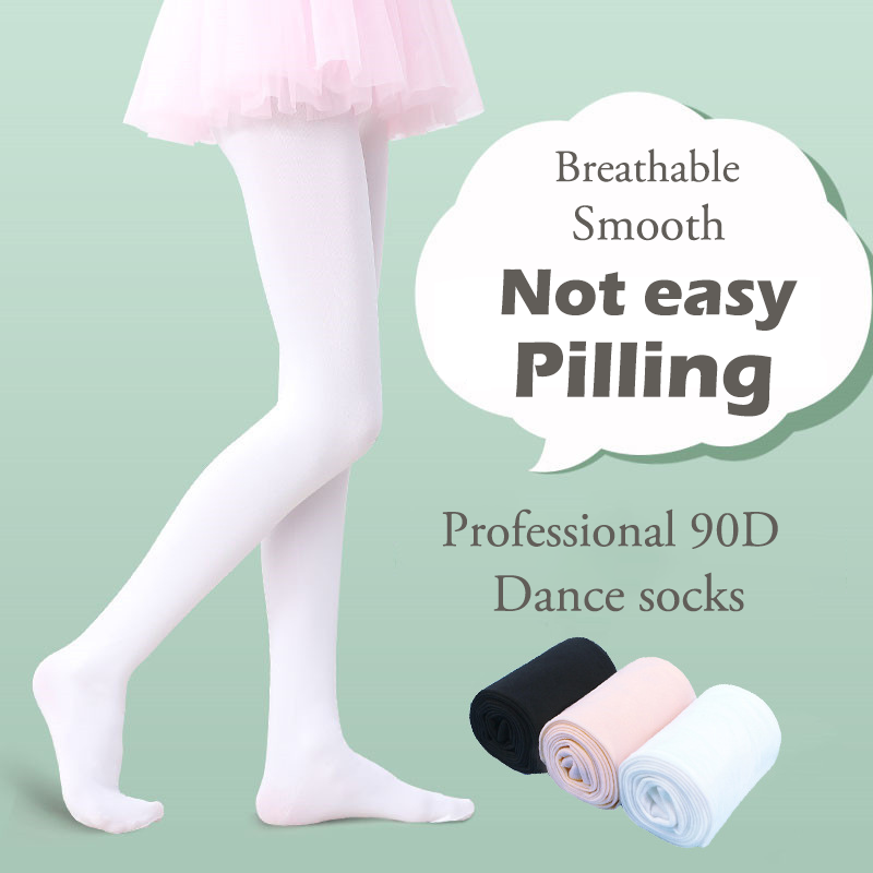 high-quality Children's dance socks girls leggings anti-pilling pantyhose white practice clothes ballet pants dance socks 90D