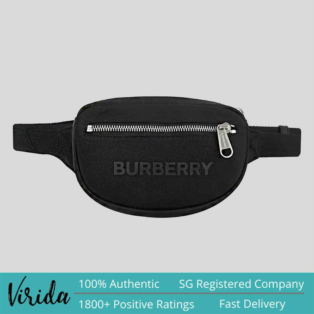 Burberry Cannon Branded Nylon Belt/Crossbody Bag Black 80528871